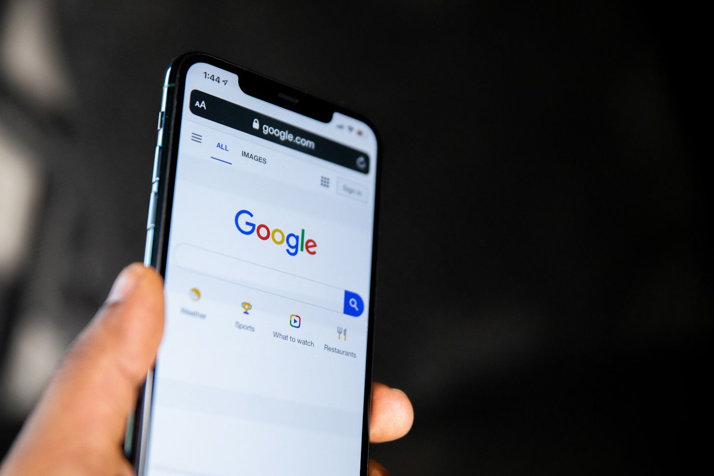 Phone showing Google search results where SEO titles appear